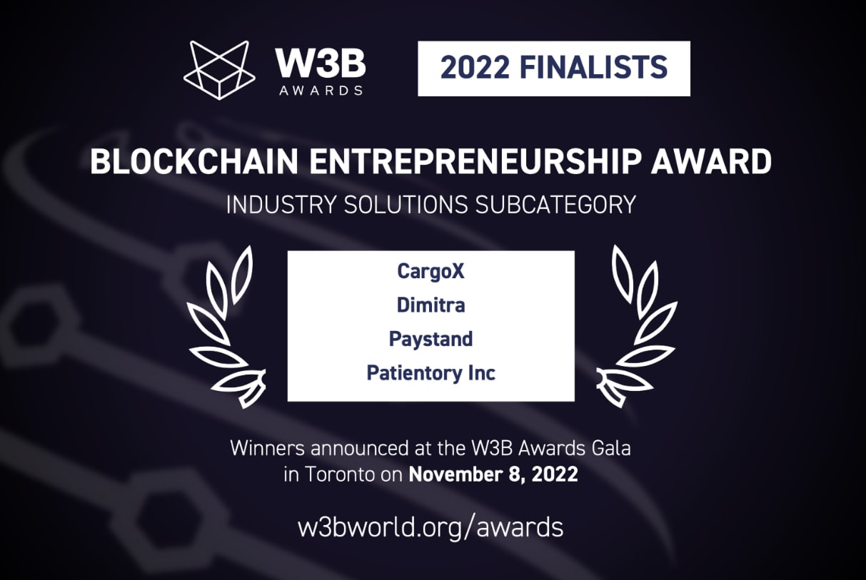 Dimitra is nominated for the Blockchain Entrepreneurship Award
